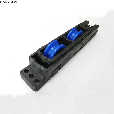 Adjustable Nylon Geser Door Rollers Bahan Plastik ODM dengan Carbon Steel Bearing